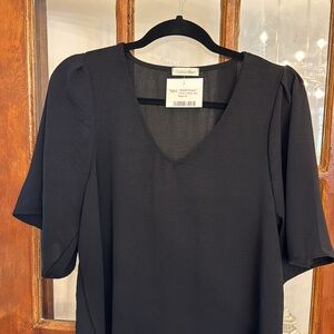 Cotton Bleu short sleeve Black top Size Medium